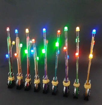 SchulSet Kl. 3/4, kl. Taschenlampe mit LEDs, "LED am Steckerl" für 3-er Gruppe, Forschen mit Stromkreis, LEDs, Kupferband,  - myExperimentSet, Werkpackung