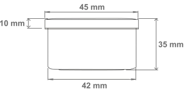 Salben-, Cremedöschen flach 35 ml weiß mit bordeauxfarbenem Deckel - MADE IN GERMANY